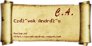 Czövek András névjegykártya
