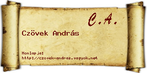 Czövek András névjegykártya